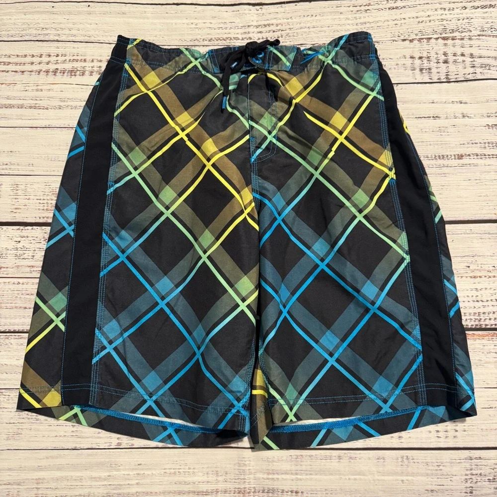 Speedo Swim Shorts Blue Volley‎ Beach Lined Trunks Men's Size Medium 10